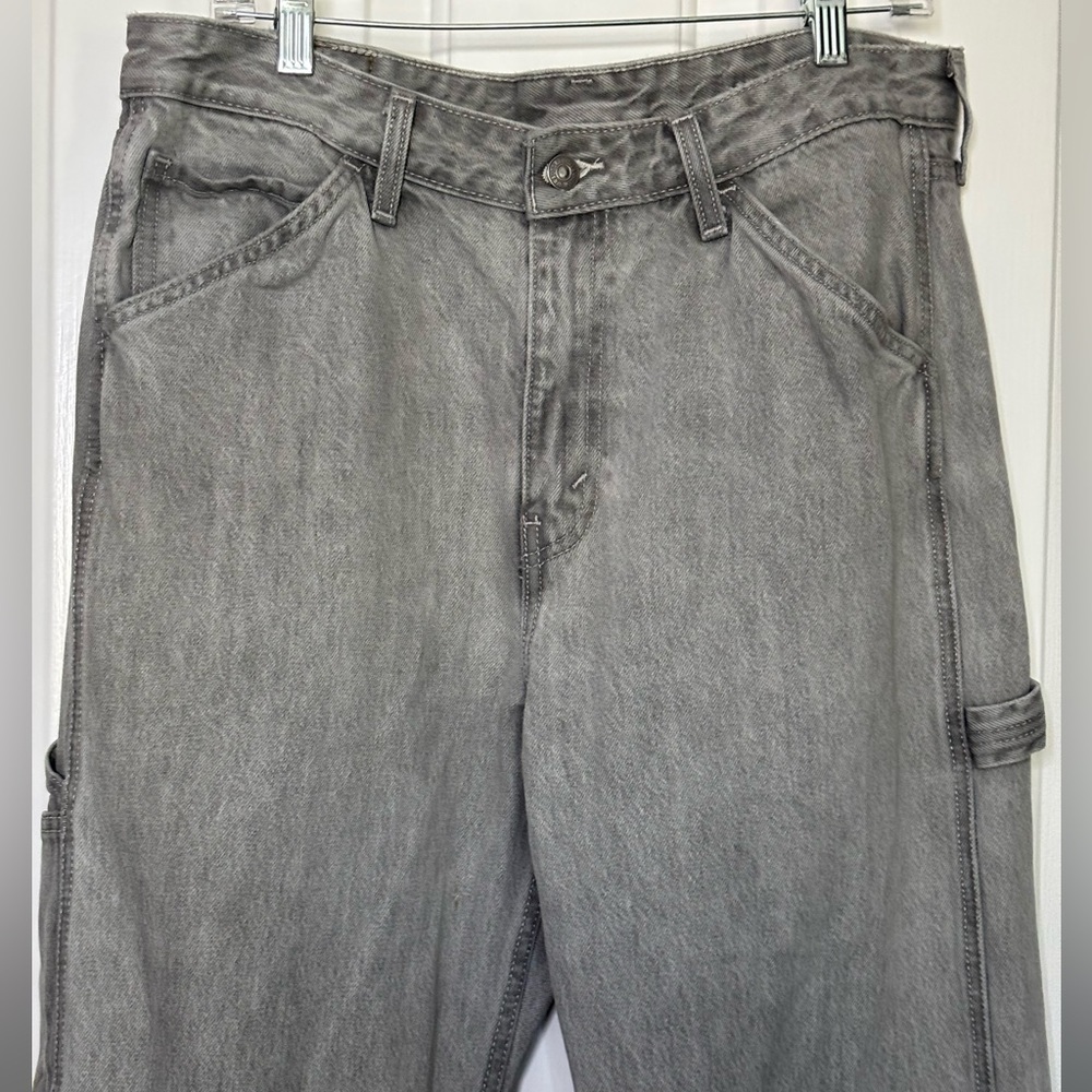 LEVI’S Mens Gray Denim Carpenter Jeans size 33x32 great condition - Picture 2 of 9